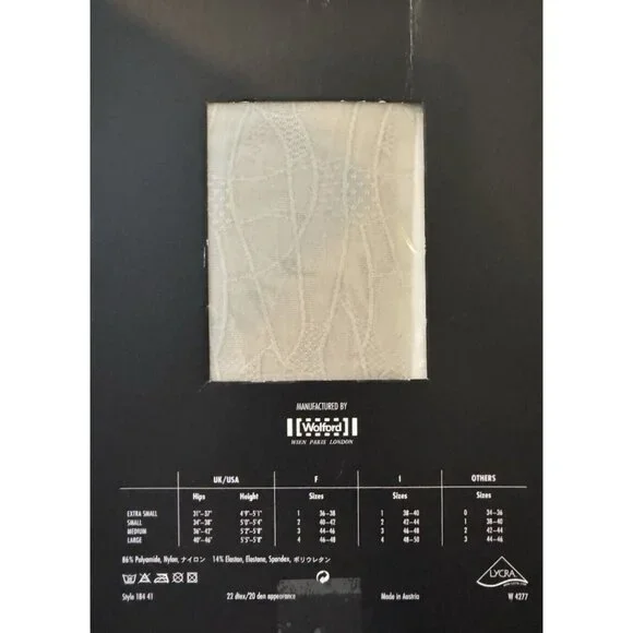 Wolford Giorgio Armani 20 den Textured Tights Size: Medium Color: Sabbia 18441 - Picture 4 of 7